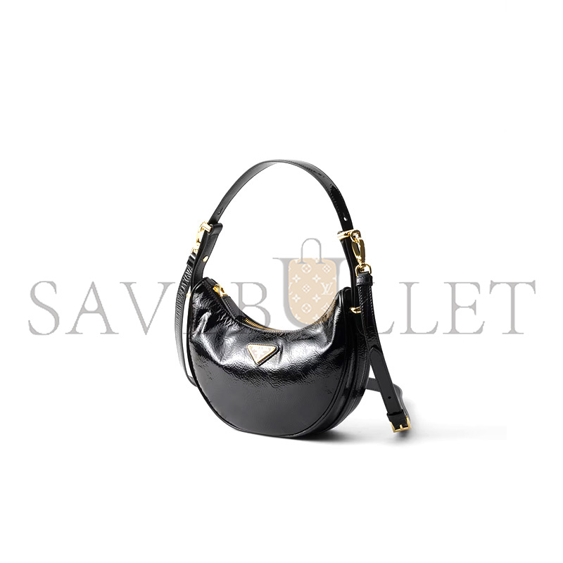 PRADA ARQUÉ NAPLAK PATENT LEATHER SHOULDER BAG 1BC194 (22.5*18.5*6cm) PRADA ARQUÉ NAPLAK PATENT LEATHER SHOULDER BAG 1BC194 (22.5*18.5*6cm)